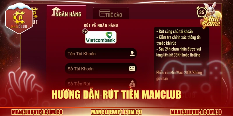 Hướng dẫn rút tiền Manclub